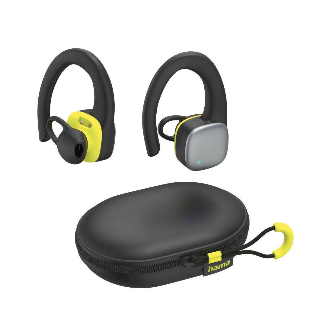 hama 00184113 Bluetooth®-Kopfhörer "Spirit Athletics", True Wireless, Ohrbügel, Schw/Gelb-0
