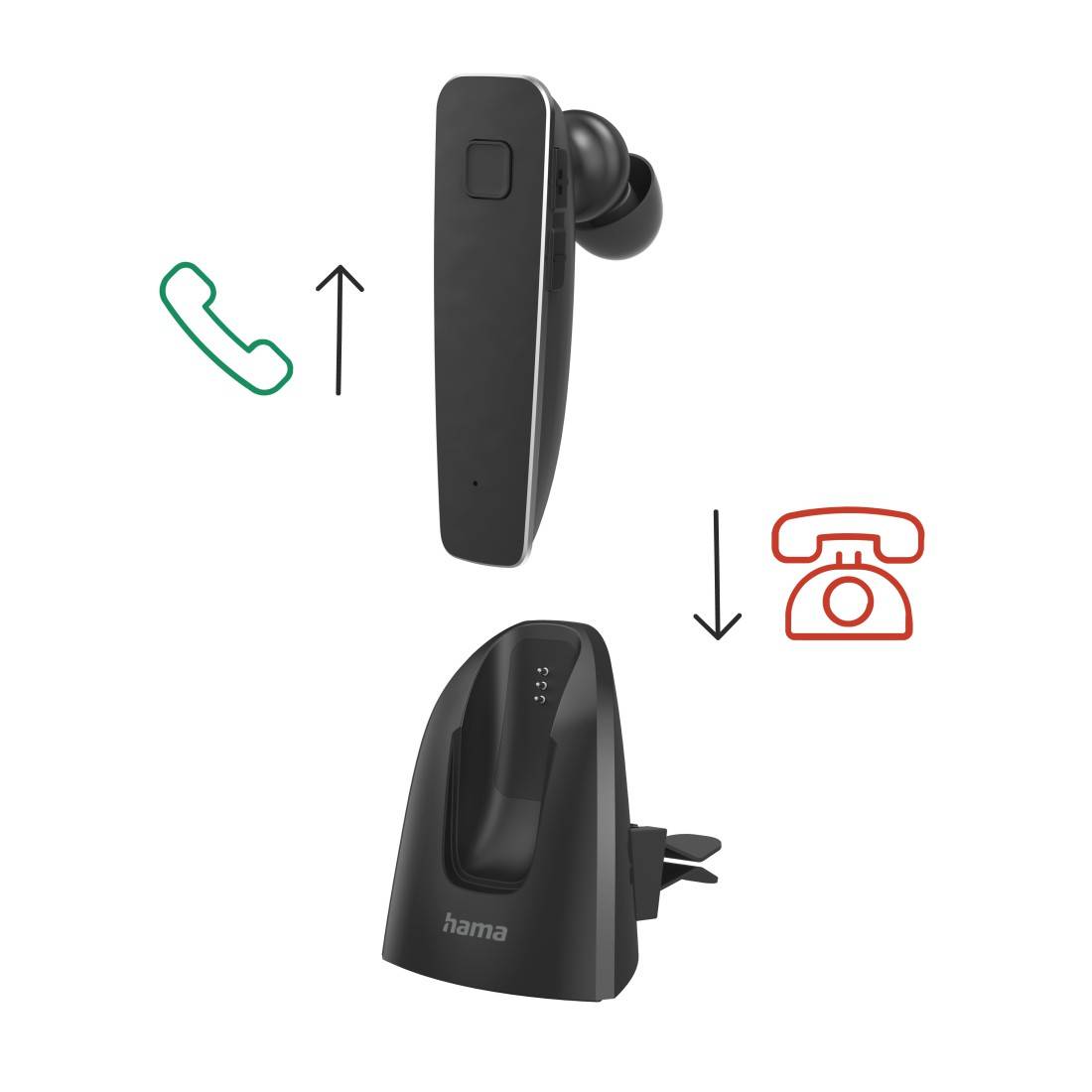 hama 00184110 Mono-Bluetooth®-Headset "MyVoice2100", Multipoint, Sprachsteuerung, Schwarz-2