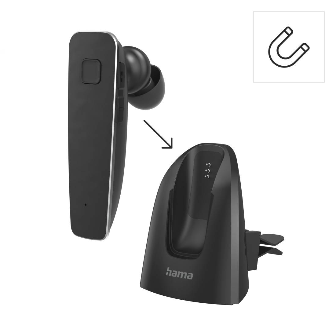 hama 00184110 Mono-Bluetooth®-Headset "MyVoice2100", Multipoint, Sprachsteuerung, Schwarz-3