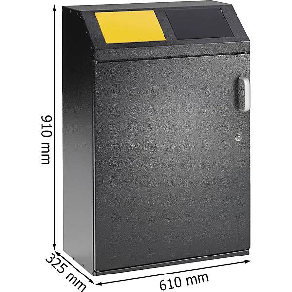 Wertstoffsammelschrank Volumen 2 x 50 l antik-silber. TAKKT Industrial & Packaging GmbH 49958749-4