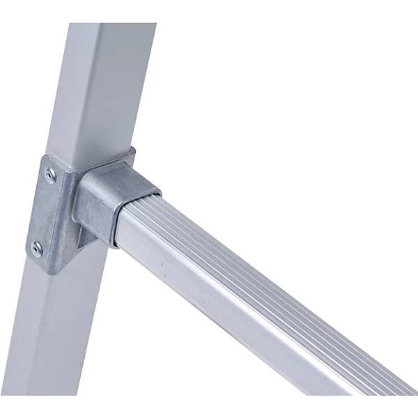 Profi-Stufenleiter einseitig begehbar Aluminium eloxiert mit Werkzeugablage für Handwerk und Industrie 7-1