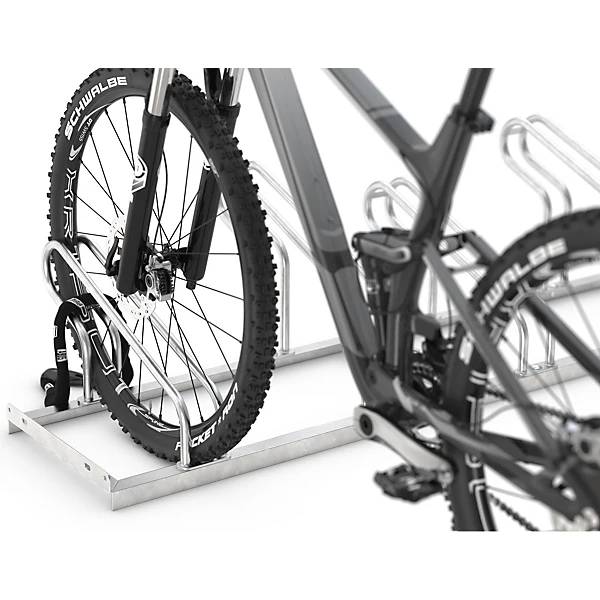 Fahrradständer Bügel aus 18 mm Stahlrohr Radeinstellung einseitig feuerverzinkt 2 Stellplätze. TAKKT-4