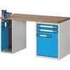 Werkbank mit Schraubstockschrank Baukastensystem Serie 7000 1 Standcontainer mit 2 Schubladen + Tür 1