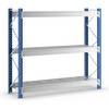 Schwerlast-Großfachregal mit Drahtgitterauflagen Rahmenfarbe Blau HxBxT 2496 x 2860 x 800 mm Grundregal. MAN