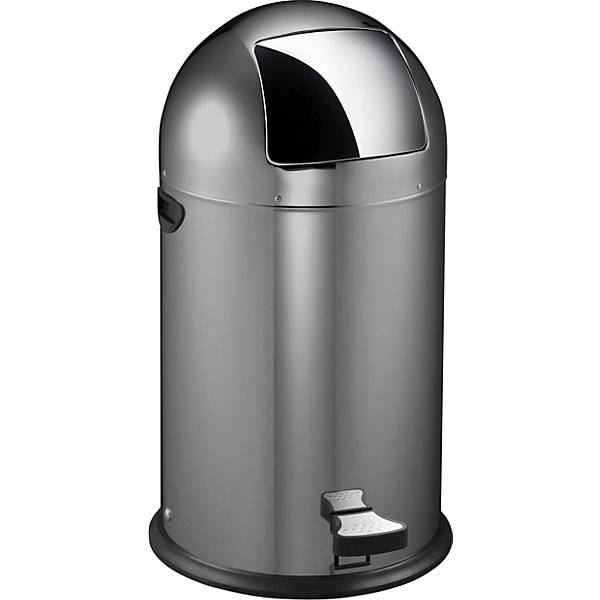Push-Mülleimer mit Pedal Volumen 33 l HxØ 700 x 350 mm silber. Vepa Bins Groothandel B.V. 17838349-0