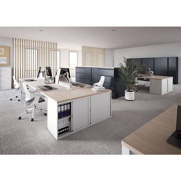 Flügeltürenschrank ESSENTIALS 4 Fachböden 5 Ordnerhöhen silber. Bisley GmbH 48613749-2