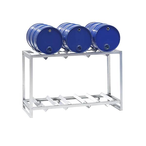Fassregal für 2 x 200-l- oder 3 x 60-l-Fässer HxBxT 850 x 1350 x 500 mm. TAKKT Industrial & Packaging GmbH-3