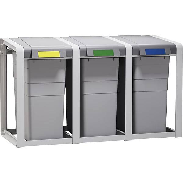 Wertstoffsammlersystem ProfiLine Öko flexibel Volumen 3 x 38 l BxHxT 1065 x 560 x 395 mm 3er-Station.-0