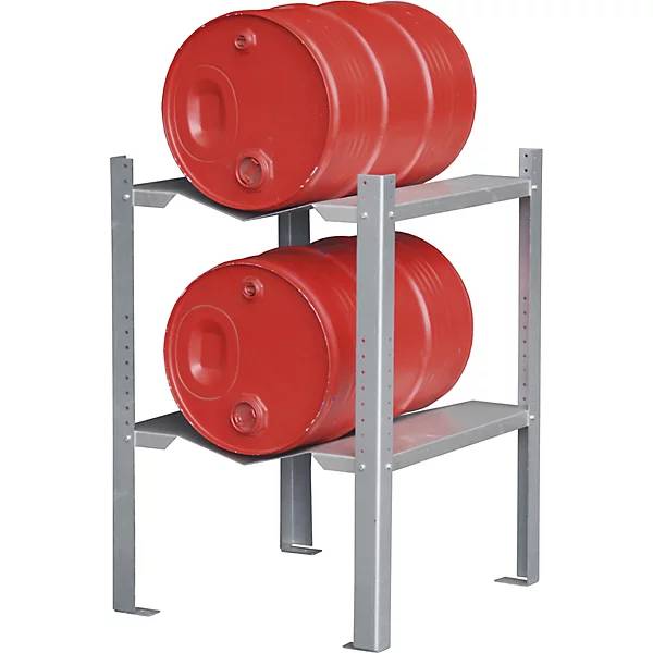 Fass- und Kleingebinderegal mit 2 Fassauflagen 60 l HxBxT 900 x 698 x 608 mm. TAKKT Industrial & Packaging GmbH-0
