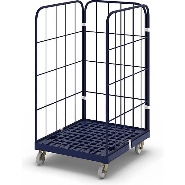 Rollbehälter mit Kunststoff-Rollplatte 3-seitig BxT 724 x 815 mm Nutzhöhe 1350 mm. ESB Engineering System Bau