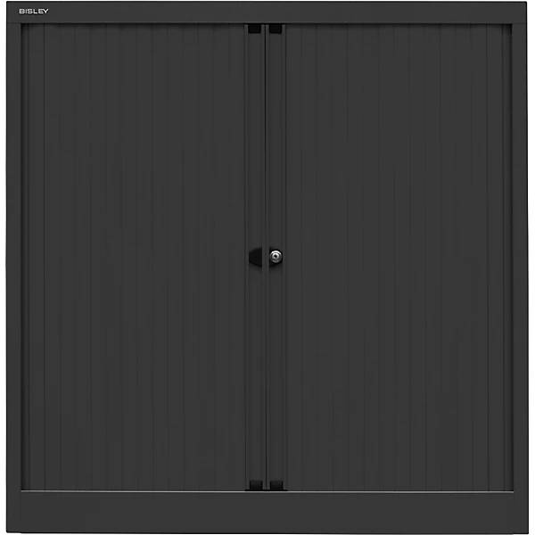 Euro-Rollladenschrank Breite 1000 mm 2 Fachböden schwarz. Bisley GmbH 18012949-3