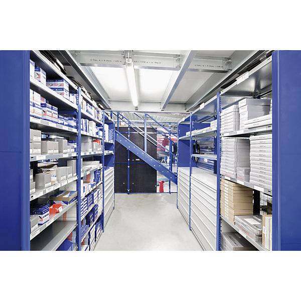 Steckregal Bauart leicht einseitig HxBxT 2000 x 1300 x 300 mm grau Grundregal. TAKKT Industrial & Packaging-2