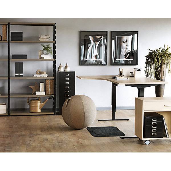 Schreibtisch Atlanta elektrisch höhenverstellbar Ecke BxT 1800 x 1200 mm dunkelgrau/schwarz links. TAKKT-3