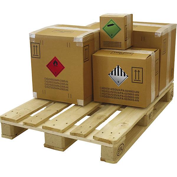 Gefahrgutkarton PREMIUM braun Innenmaße 390 x 390 x 430 mm Palette mit VE 80 Stk. TAKKT Industrial & Packaging-1