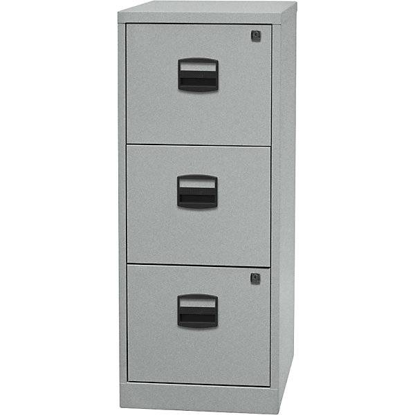 Standcontainer, BxTxH 413x400x1015 mm, 3 Hängeregistraturen, silber-1