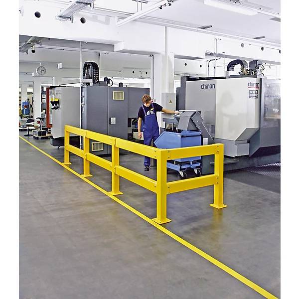Pfosten für Sicherheitsgeländer für den Innenbereich Höhe 1000 mm für 2 Balken Eckpfosten. Dancop International-1