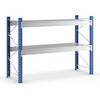 Schwerlast-Großfachregal mit Drahtgitterauflagen Rahmenfarbe Blau HxBxT 1996 x 2860 x 1000 mm Grundregal. MAN