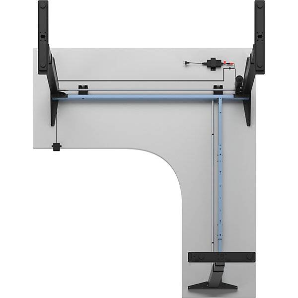 Schreibtisch Atlanta elektrisch höhenverstellbar L-Form BxT 1800 x 2000 mm lichtgrau/schwarz links. TAKKT-4