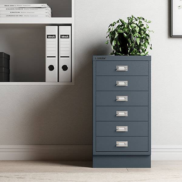 MultiDrawer™ 29er Serie mit Sockel DIN A4 6 Schubladen schwarz. Bisley GmbH 18023449-2
