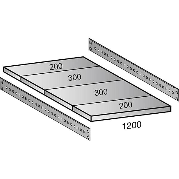 Industrie- und Lagersteckregal H 3000 mm Bodenbreite 1200 mm 7 Böden Tiefe 1000 mm Grundregal. Scholz-1