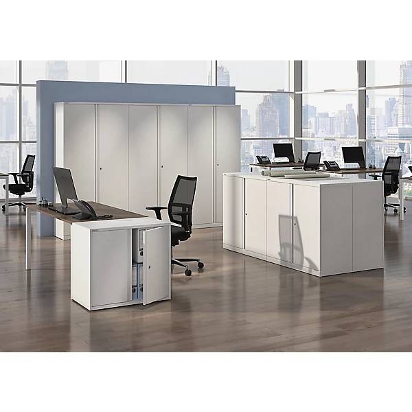 Flügeltürenschrank ESSENTIALS 4 Fachböden 5 Ordnerhöhen silber. Bisley GmbH 48613749-4