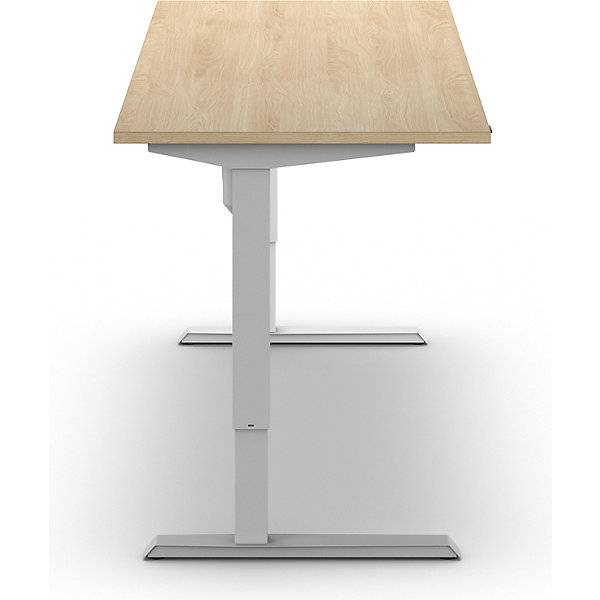 Schreibtisch Venla elektrisch höhenverstellbar gerade BxT 1800 x 800 mm Eiche/weiß. TAKKT Industrial &-2