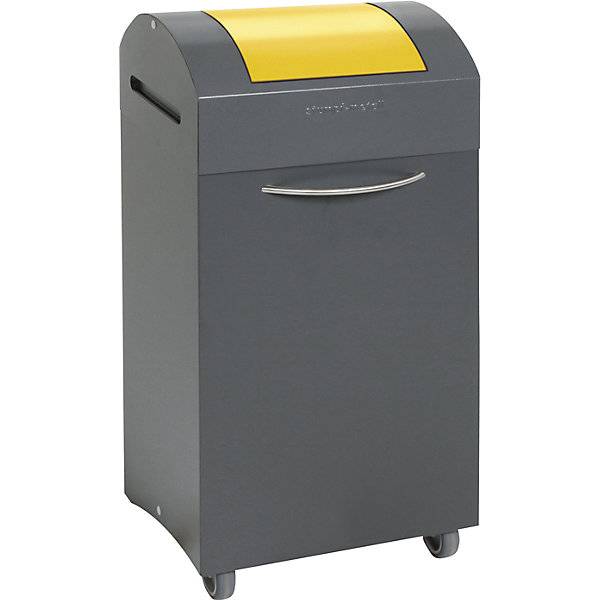 Wertstoffsammler flammverlöschend BxT 380 x 320 mm Volumen 60 l Einwurf signalgelb. Stumpf Metall GmbH