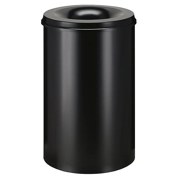 Sicherheitspapierkorb Stahl flammhemmend Volumen 110 l HxØ 720 x 470 mm Korpus schwarz / Löschkopf schwarz.-0
