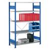 Steckregal einreihig Fachboden-BxT 1000 x 600 mm blau Höhe 2500 mm Grundregal. TAKKT Industrial & Packaging
