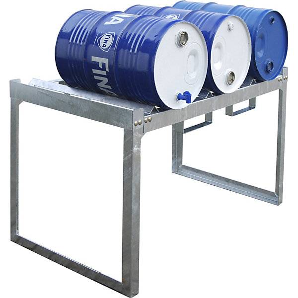 Fass- und Kleingebinderegal BxTxH 1310 x 800 x 780 mm für 3 x 60-l-Fässer. TAKKT Industrial & Packaging GmbH-1