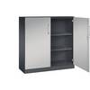 Flügeltürenschrank ASISTO Höhe 1292 mm Breite 1200 mm 2 Fachböden schwarzgrau/weißaluminium. C+P 53883249