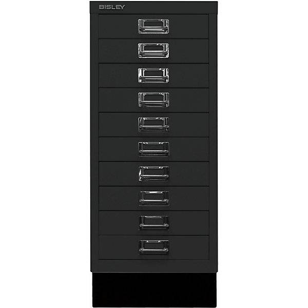 MultiDrawer™ 29er Serie mit Sockel DIN A4 10 Schubladen schwarz. Bisley GmbH 18021449-1