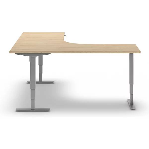Schreibtisch Atlanta elektrisch höhenverstellbar L-Form BxT 1800 x 2000 mm Eiche/silber links. TAKKT-3