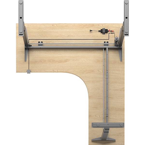 Schreibtisch Atlanta elektrisch höhenverstellbar L-Form BxT 1800 x 2000 mm Eiche/silber links. TAKKT-4
