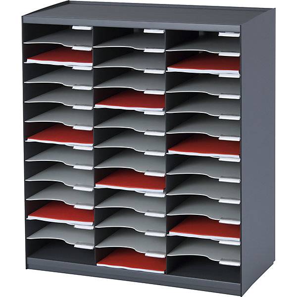 Sortierstation aus Polystyrol 36 Fächer anthrazit. PAPERFLOW S.A.S | | LE HUB BATEMENT 5 1ER ETAGE 56448349-0