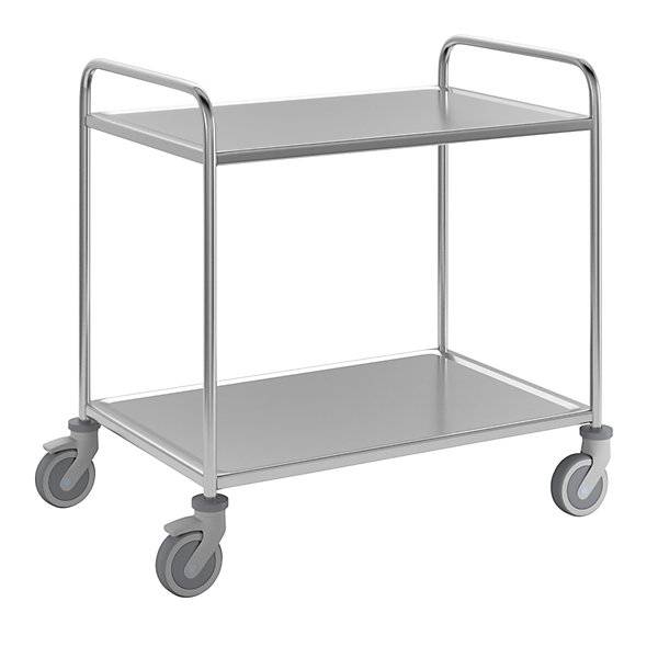 Edelstahl-Servierwagen 2 Etagen thermoplastische Gummibereifung LxBxH 1070 x 670 x 970 mm. Koehler GmbH-0