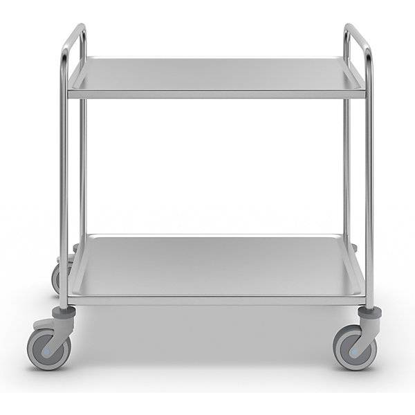 Edelstahl-Servierwagen 2 Etagen thermoplastische Gummibereifung LxBxH 1070 x 670 x 970 mm. Koehler GmbH-1