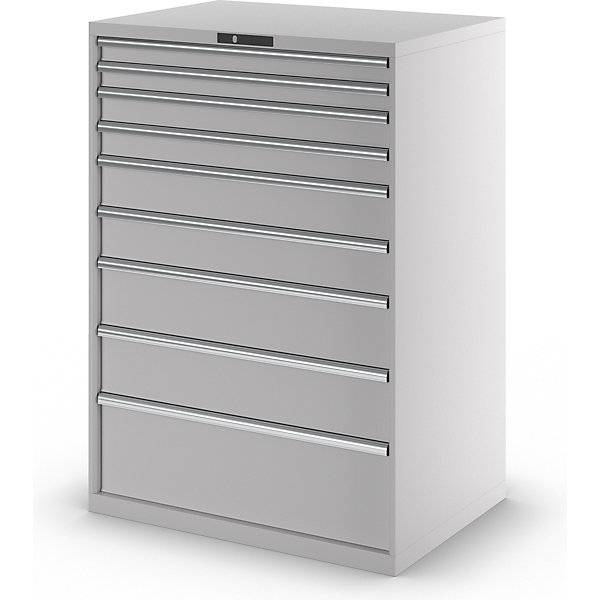 Lista Schubladenschrank - 78.296.020 - 1.450x1.023x725 mm (HxBxT) - 9 Schubladen - 75 kg - Key Lock - lichtgrau (RAL 703-4