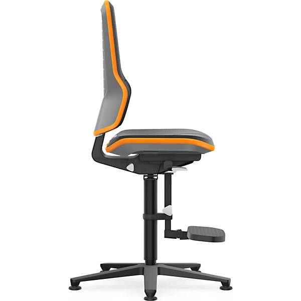 NEON Arbeitsdrehstuhl Gleiter Aufstiegshilfe Synchronmechanik Skintec Flexband orange. Bimos-Sitztechnik |-3