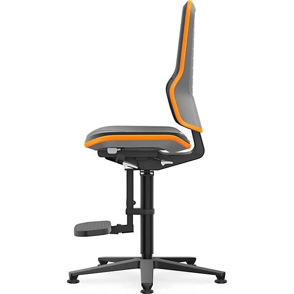 NEON Arbeitsdrehstuhl Gleiter Aufstiegshilfe Synchronmechanik Skintec Flexband orange. Bimos-Sitztechnik |-4