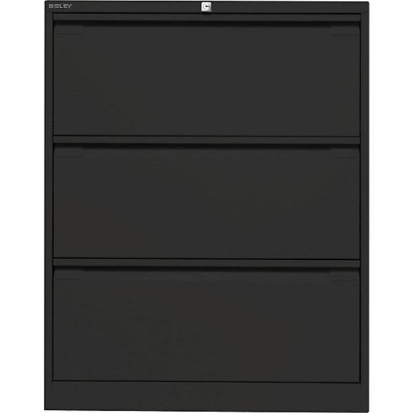 Hängeregistraturschrank 2-bahnig 3 Schübe DIN A4 tiefschwarz. TAKKT Industrial & Packaging GmbH 50629649-1