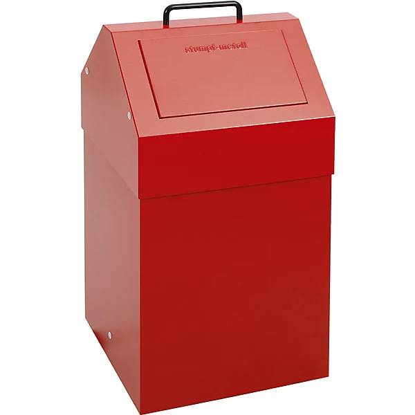 Wertstoffbehälter mit Einwurfklappe Volumen 45 l rot BxH 330 x 640 mm stationär. Stumpf Metall GmbH 75491049-0