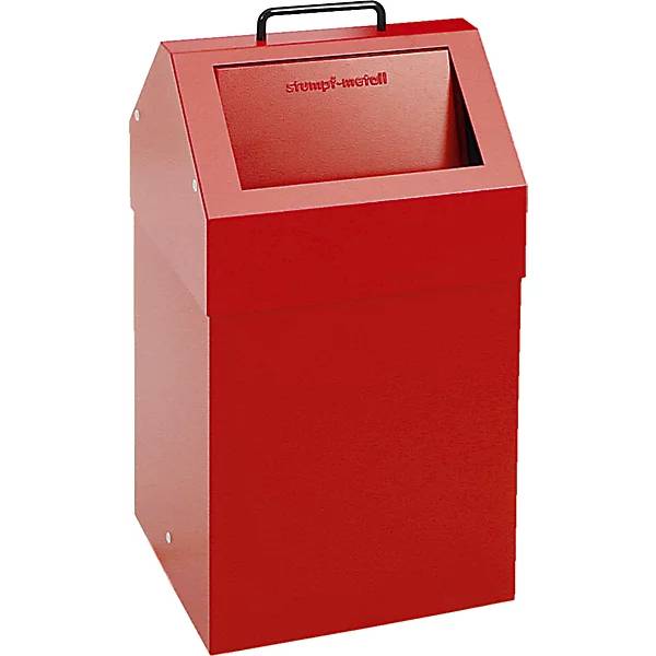 Wertstoffbehälter mit Einwurfklappe Volumen 45 l rot BxH 330 x 640 mm stationär. Stumpf Metall GmbH 75491049-1