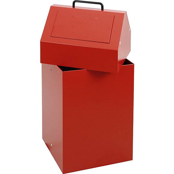 Wertstoffbehälter mit Einwurfklappe Volumen 45 l rot BxH 330 x 640 mm stationär. Stumpf Metall GmbH 75491049-2