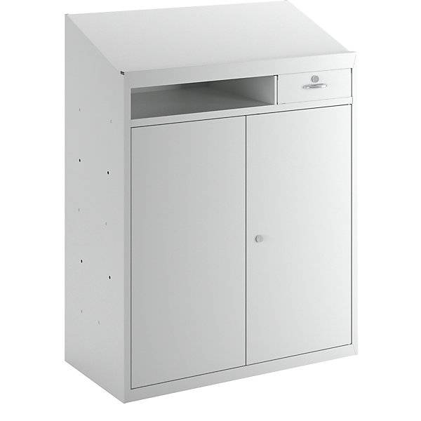 Werkzeugschrank mit Schreibpult HxBxT 1220 x 915 x 457 mm lichtgrau ab 3 Stk. TAKKT Industrial & Packaging-0
