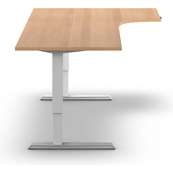 Schreibtisch Venla elektrisch höhenverstellbar Ecke BxT 1800 x 1200 mm Buche/weiß rechts. TAKKT Industrial &-4