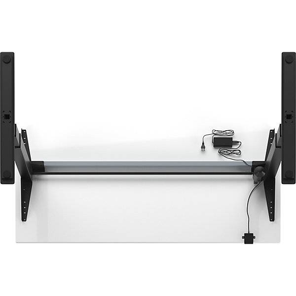 Schreibtisch Atlanta elektrisch höhenverstellbar gerade BxT 1600 x 800 mm weiß/schwarz. TAKKT Industrial &-3