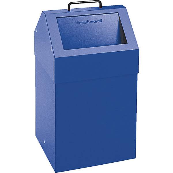 Wertstoffbehälter mit Einwurfklappe Volumen 45 l blau BxH 330 x 640 mm stationär. Stumpf Metall GmbH 61444849-1