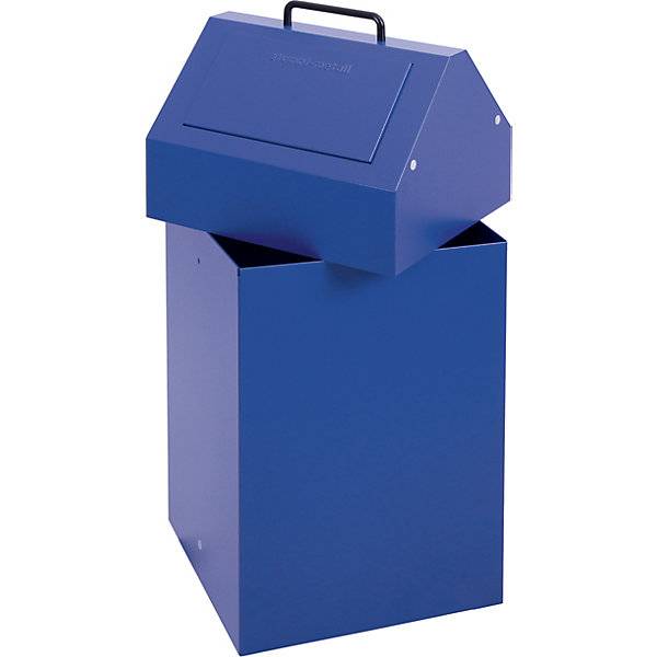 Wertstoffbehälter mit Einwurfklappe Volumen 45 l blau BxH 330 x 640 mm stationär. Stumpf Metall GmbH 61444849-2