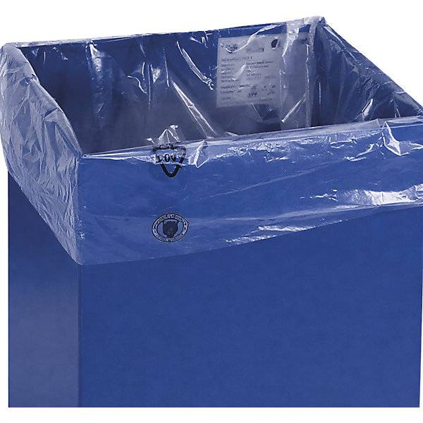 Wertstoffbehälter mit Einwurfklappe Volumen 45 l blau BxH 330 x 640 mm stationär. Stumpf Metall GmbH 61444849-4